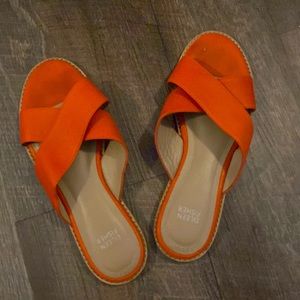 Eileen fisher orange cross sandals